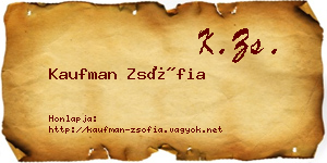 Kaufman Zsófia névjegykártya