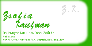 zsofia kaufman business card